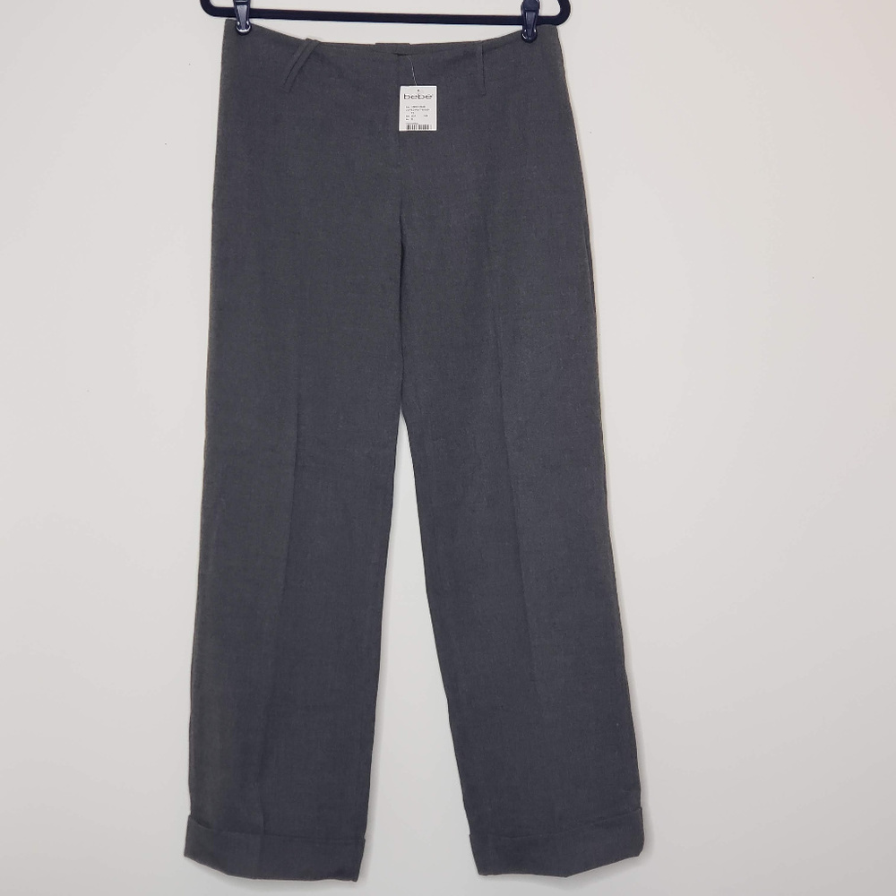 bebe NWT gray cuffed career pant